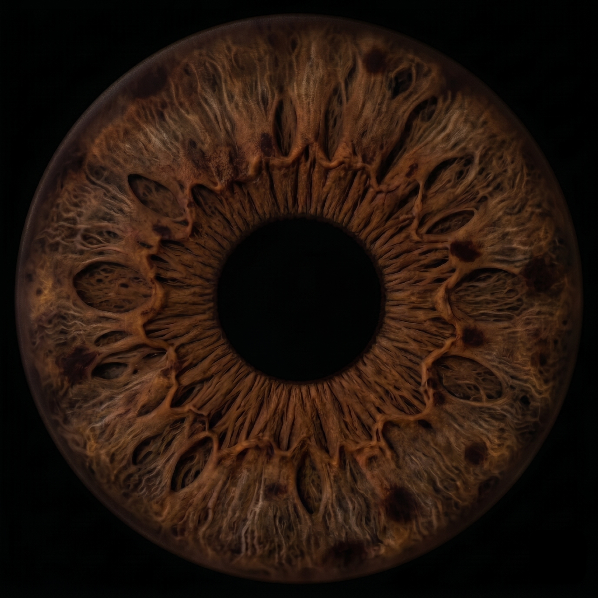 Central heterochromia with precise melanin boundary